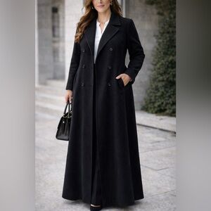 Vintage Steve by Searle Black Wool Maxi Coat